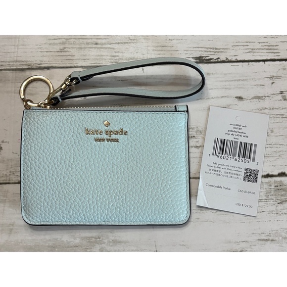 NEW Kate Spade Lena Small Wristlet Crisp Sky - Picture 1 of 5